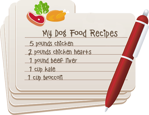 Recipe Cards for Making Raw Dog Food
